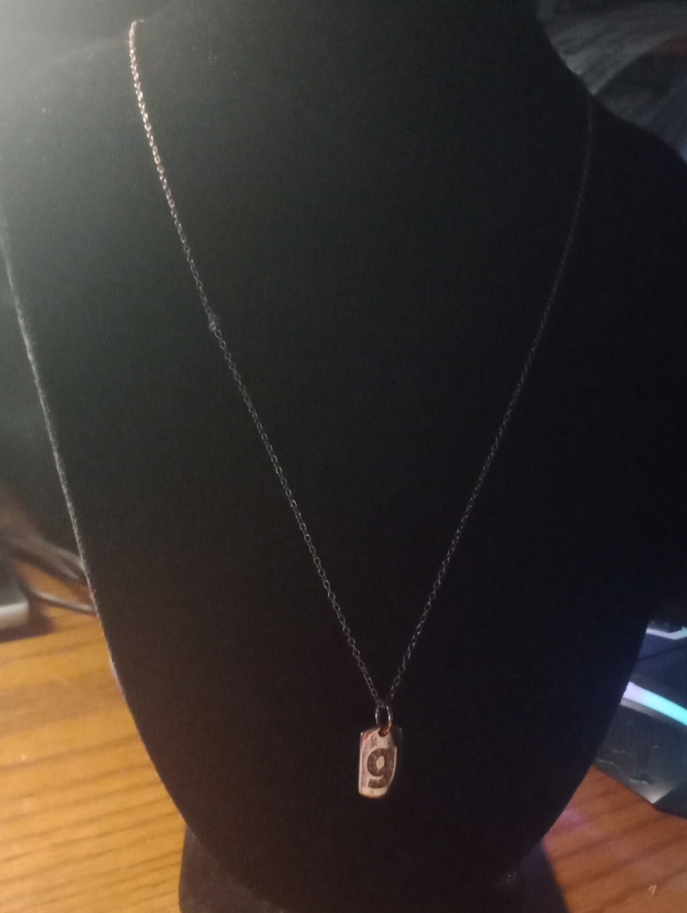 Delicate Number G Diamond Pendant Necklace in Silver